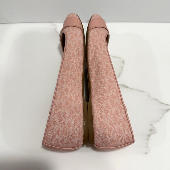 Michael Kors Jilly Logo Print Ballet Flats MK Hardware Pink Soft Girl Size 8M - Picture 6 of 11